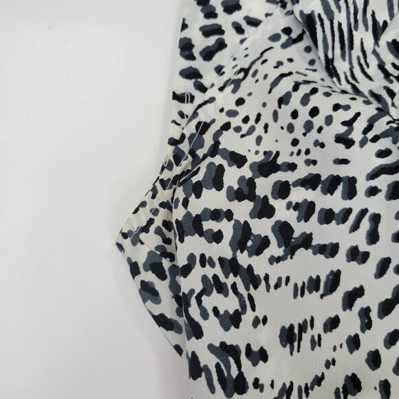 Banana Republic animal print ruffle bow sleeveless top Small - Picture 8 of 8